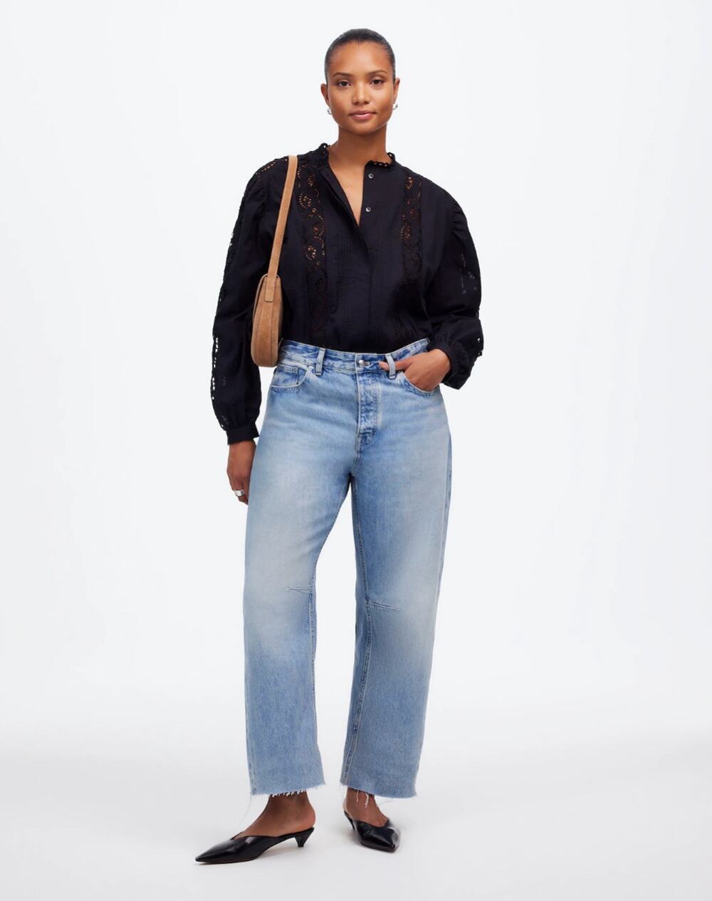 MADEWELL The Curvy Darted Barrel-Leg Jean Edmonson Wash Rigid Sz 29 $148 {XX24}